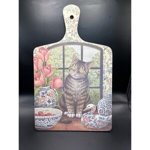 Cat Sitting In Window Wilscombe Melamine Chopping Board. Made In England